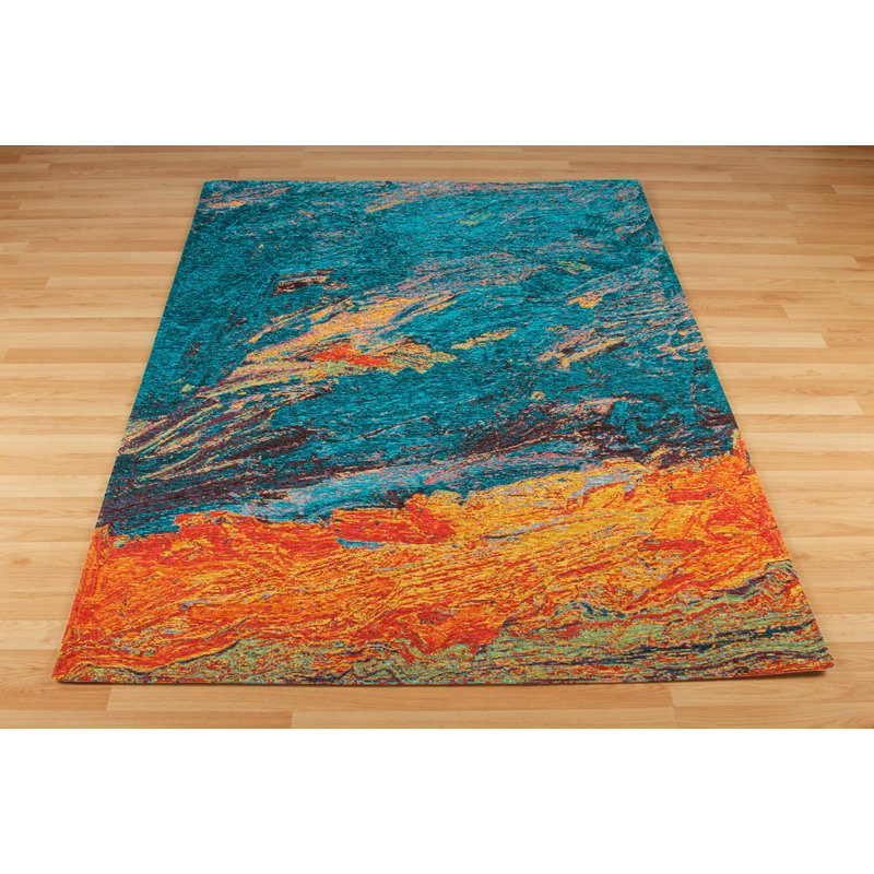 Latitude Vive Bakirkoy Blue/Orange Rug & Reviews Wayfair.co.uk